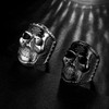 Retro Skull Head with Sun Ring Stainless Steel Gothic Punk