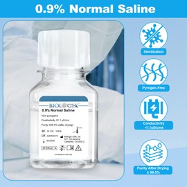 CryoKing 0.9% Normal Saline Solution, 0.1μm Filtration Sterilized Sodium Chloride Solution, Ready-to-Use Buffer for Lab Research Only, 100ml/Bottle