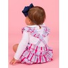 RuffleButts® Baby/Toddler Girls Flutter Overall Ruffled Romper - Adley Plaid,