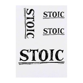 Azeeda 4 x 'Stoisch' Temporäre Tattoos - Wasserfest, Hautfreundlich & Ungiftig · Transfers in Verschiedenen Größen (TO00080278)