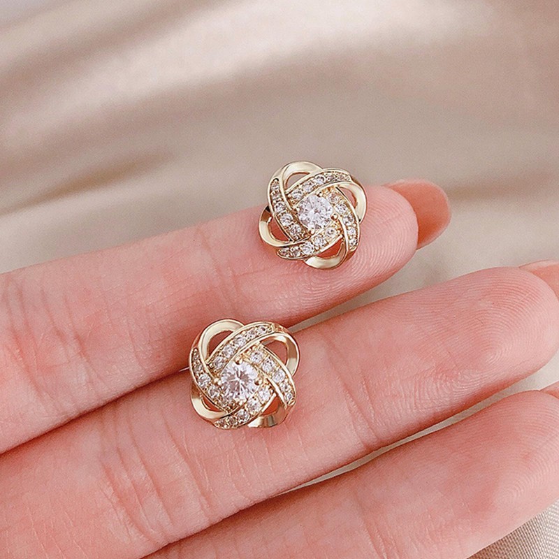 Stocking Stuffers Holiday Outfits for Women 2024 Rhinestone Knotted Earrings