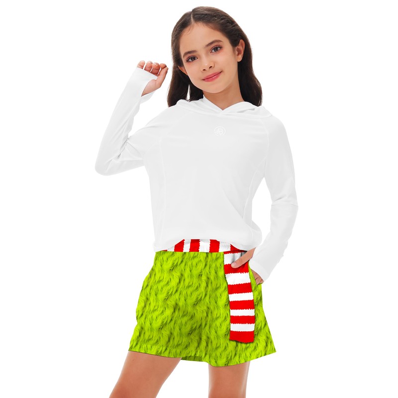 Boys Christmas Green Boxer Shorts Girls Xmas Green Monster Drawstring