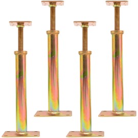 Threlaco 4 Pcs House Floor Jacks Post Pole for Leveling, 11.8" - 15.2" Height Range, Temporary Support Lifting Basement Joist Adjustment Min and Max Height Capacity, Galvanized