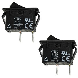 HQRP 2-Pack ON Off Rocker Switch 16A 125V Compatible with Craftsman 823871 11317099 113170330 113170370 113175570 113177260 113177060 113170380 113170660 113170250 113177670 Wet Dry Vac, UL Listed