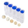 Coin Box with 5 Compartments, Transparent Coin Holder Car, Change