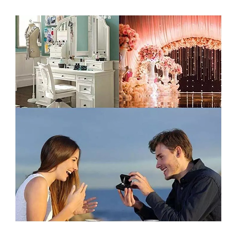 GBYAN Velvet Ring Box with LED Light Jewelry Display Gift