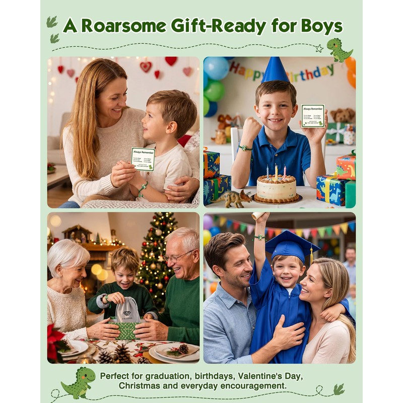 ORISPRE Boys Bracelets 5 7 Dinosaur Birthday First Day of
