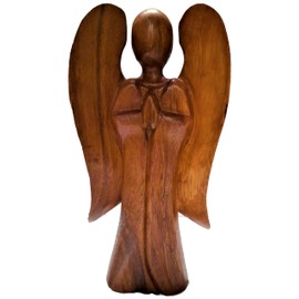 Brave Wings Hand Carved Wooden Fantasy Creatures ~ Angel ~ OOAK Ornament Sculpture Figurine Statue Unique Table Decoration Home Decor Gift for Christmas and Birthdays ~ 4681