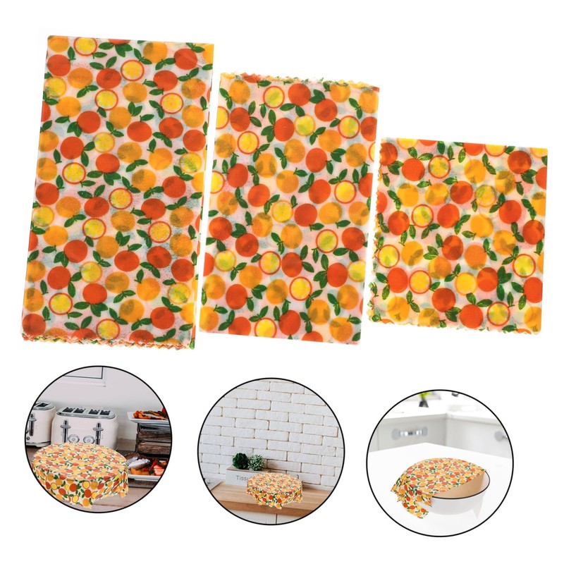 MAGICLULU 3pcs Beeswax Food Wraps Set Organic Cotton Sandwich Wrap