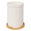 Naturéo Utensil Pot Bamboo Lid White Ceramic 5 five simply