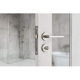 Designer Levers - Scylla Lever on Rose Door Handle - Sleek Design - Brushed Nickel - 1 Pair - Fixings Included - Interior Use