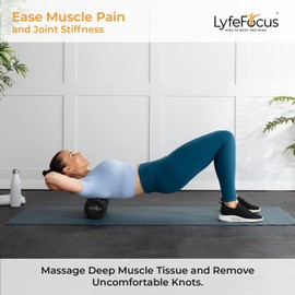 LyfeFocus Premium Trigger Point Foam Roller (Black) - Multi Pressure Point with 3 Unique Moulds for Muscle Tension - Specialist Approved Sports Massage Roller for Deep Tissue Therapy - with Carry Bag