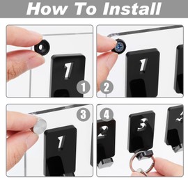 Beeveer Acrylic Key Board with 30 No. Hooks Wall Mount Key Rack Holder Hanger Storage Collection for School, Garage, Car Dealer, Office, Hotel, Real Estate(Transparent)