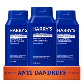 Harry's Extra-Strength Anti-Dandruff Men's 2 in 1 Shampoo and Conditioner - (3 Pack) 14 fl oz - Made with 2% Pyrithione Zinc
