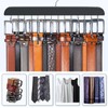 Belt Hanger for Closet Max 42 Belts, Sturdy Wood Belt