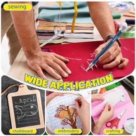 Avenuebool Sewing Chalk Markers for Fabric, Aluminum Chalk Pencil Refillable Cartridge Set, Marking Tool for Sewing with Sharpener and 12 Pcs 4mm Refills(Colorful)