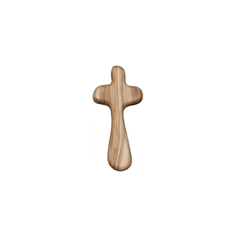 Olive Wood Holding Cross Confirmation Gift 10cm x 5cm Made