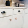 JUXYES 8 Pack 40mm Glass Crystal Cabinet Handles Knobs, Rose