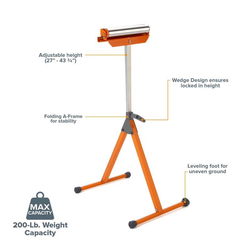 BORA Portamate PM-5090 Adjustable Pedestal Feed Roller Support with 11-1/4"
