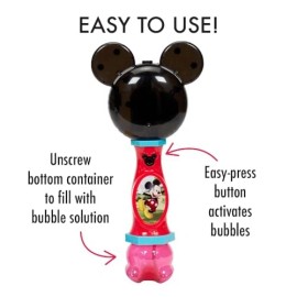 Little Kids Mickey Mouse Lights And Sound Bubble Machine With Music And Bubble Solution