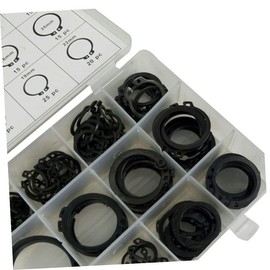 FUNOMOCYA 300Pcs Circlip Assortment Set External Snap Rings Retaining Rings Black Convenient Storage Case for Easy Organization and Carry