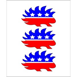 Libertarian Porcupine Logo Third Party Liberty Sticker Die Cut Decal Self Adhesive Vinyl (Pack of 3)