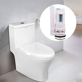 Mxfans Toilet Bottom Inlet Fill Valve Connected Double Push Button Dual Flush 8.27inch