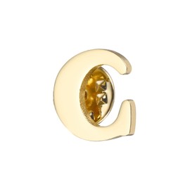 PATIKIL Letter Lapel Pins, Initial Alphabet Letter C Collar Pins Letter Brooch Pins for Women Men Shirt Dress Suits Coat Collar, Gold Tone, Letter C