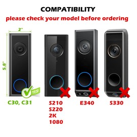 Mars Outpost No-Drill Corner Mount Compatible with Eufy C30 C31 Doorbell No Drilling Corner Wedge Mount, 45 Degree Bracket Adhesive or Screw Mounting Made in UK