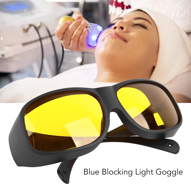 Blue Blocking Light Goggles 200 to 590nm Comfortable Black Frame