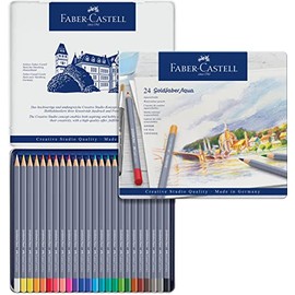 Faber-Castell Goldfaber Aqua Multicolor 24pieza(s) - Lápiz de color (24 pieza(s), Multicolor, Suave, Madera, Hexagonal, Alemania)