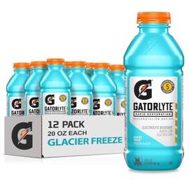 Gatorade Electrolyte Beverage, Glacier Freeze, 20 Fl Oz (Pack of 12)
