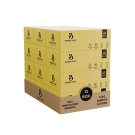 Bamboo Story Lotion-Infused Bamboo Facial Tissues, 3-Ply, 120 Sheets/Box, 12 Boxes, FSC Certified, Chemical-Free, Plastic-Free, PFAS-Free, Unbleached, Soft for Sensitive Skin, 100% Bamboo Tissue