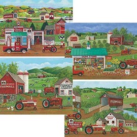 4 in 1 Farm All Puzzle Set - Each 500 Piece Jigsaw Puzzle is 18 X 14 Inches
