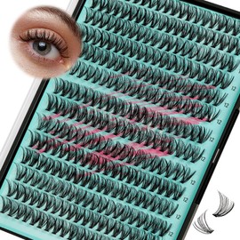 Wispy Eyelash Cluster Eyelash Extensions, 30D Cluster Eyelashes, Individual Eyelashes, DIY Eyelash Extension, Natural Cluster Eyelash Extension, Soft False Eyelashes at Home for Beginners (12 mm)