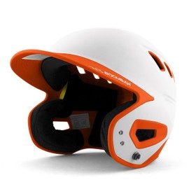 Boombah DEFCON Batting Helmet White/Orange - Size Junior 6 1/4" - 7"