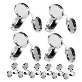 Hohopeti DIY Ring Pad Accessories 10pcs Ring Blanks Bezel Holders Versatile for Occasions