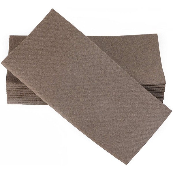 Simulinen Colored Napkins - Decorative Cloth Like & Disposable, Dinner Napkins - Brown - Soft, Absorbent & Durable - 16"x16" - Great for Any Occasion! - Box of 50