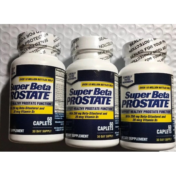 (3) Vitality Super Beta Prostate -180 Caplets Total -SEALED NEW-exp