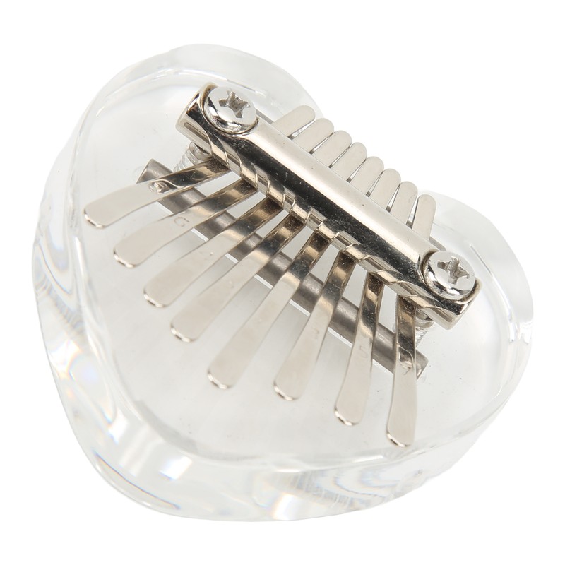 Heart Shaped Thumb Piano Mini Portable Transparent Crystal 8 Keys