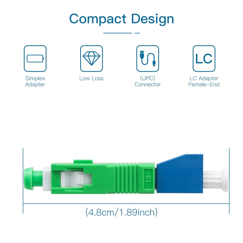 Duogalia SCAPC Male to LCUPC Female Singlemode Adapter Fiber Optic