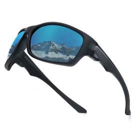 UVTQSSP Sports Glasses Cycling Glasses Polar Sunglasses UV400 Men Women TR 90 Design Ultralight Protection Quick Glasses Black Frame/Silver Lens