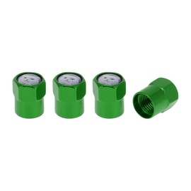 RATCHROLL 4 Pcs Tire Valve Stem Caps Stylish 8x13mm Tyre Valve Dust Covers Cute Cat Pattern Green Aluminum Alloy Epoxy Resin