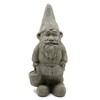 Garden Gnome with Bucket: Solid Durable Stone Statue with Vintage