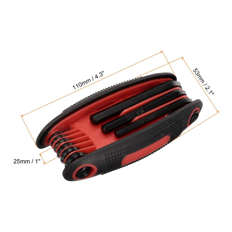 sourcing map 3pcs Folding Hex Key Wrench 5/64"-1/4" SAE 9