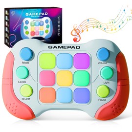 Azyh Fast Push Game Fidget Toys Handle, Upgraded Flashing Quick Press Games Pro for Kids, Speed Push Light Up Fidget Game, Educational Handheld Console Gamepad Toy for Boys, Girls (Red)