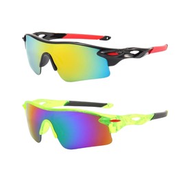 swanoble UV400 2 Sports Sunglasses for Kids Cycling,Light frame Sunglasses for Boys Girls,Youth Softball Baseball Golf