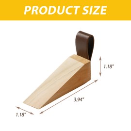 2 Pack Wood Wedge Door Stopper Solid Wooden Non-Slip Door Wedge Sturdy and Durable Door Stop Fit for Door Bottom Seam (0.2" - 1.18") Doorstops for Home and Office