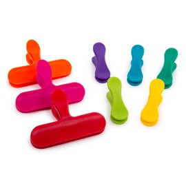 Luciano Housewares Colorful Rainbow Bag & Storage Set - 8-Piece Food Storage Bags with Clips, Multicolor