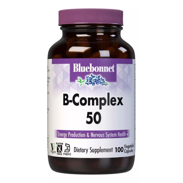 Bluebonnet B-complex 50 Complejo B Con 100capsulas Veganas Sabor Neutro